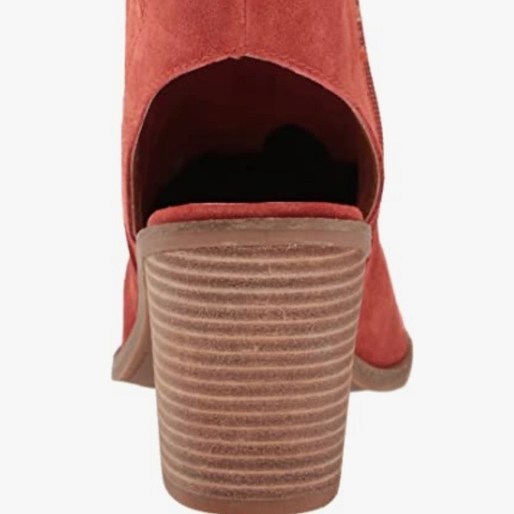 ♥️Size 10 - Lucky Brand Women's Shyna Open Back Block Heel Bootie (Rancho Red) - Picture 9 of 15